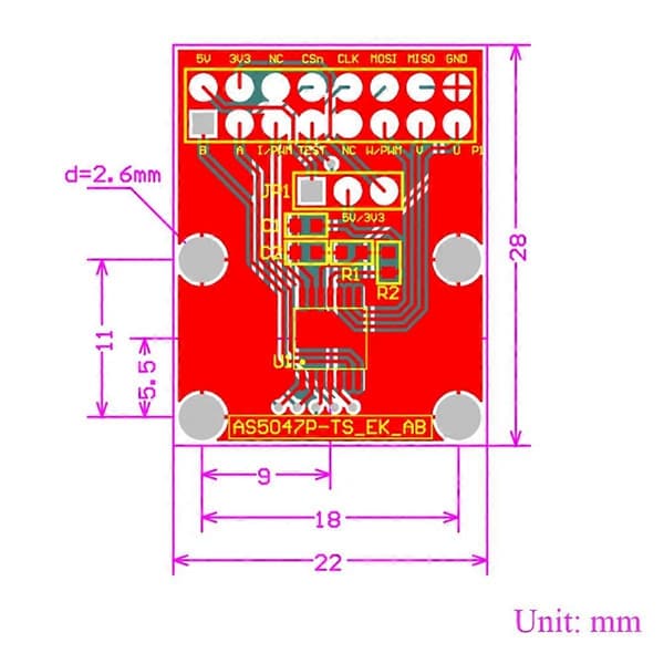 AS5047 Encoder Adapter Board SimpleFOC Doggo Module Magnetisk Encoder SPI ABI Pulsbreddemodulation