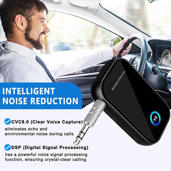 Bluetooth-adapter for bil, 3,5 mm lydkontakt Bluetooth-lydmottaker