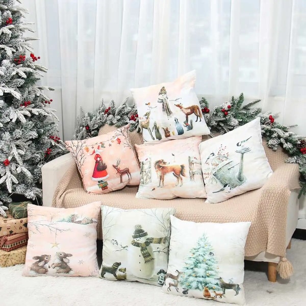 45cm Joulutyynyliina Tyynynpäällinen Joulukoristeet Kotiin 2023 Joulukoriste Lahja Navidad Hyvää Uutta Vuotta 2024 style 5