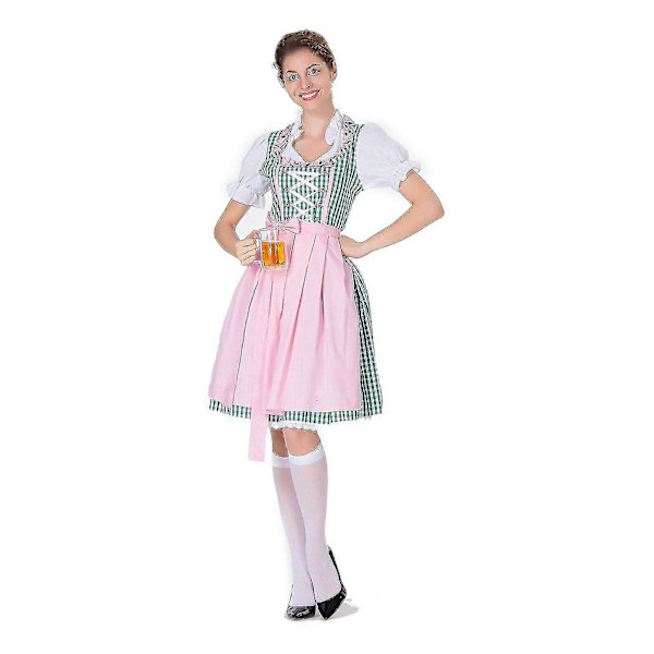 Naisten Oktoberfest-asu Saksalainen Dirndl-mekko Baijerilainen karnevaalijuhla-asu, 100% uusi Green 2XL