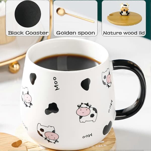 2025 Ny Ko-mugg kaffemugg ko-present 400ml keramisk te-mugg