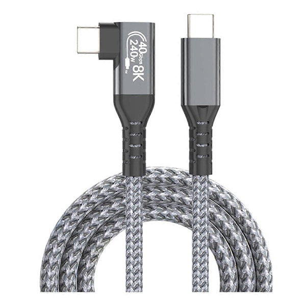 USB 4-kabel 90° 40 Gbps USB4 Type C-datakabel Hurtiglading PD 240W, 8K videooverføring