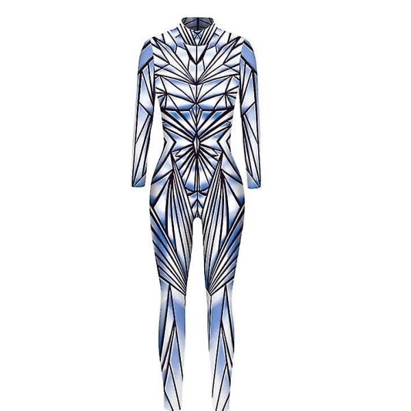 Robot Punk Jumpsuit Catsuit Naisten Puvut Halloween Bodysuit Asu Pue Cosplay Tight Bodysuit-a M