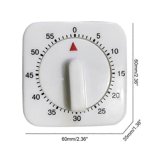 Mini Mekanisk Timer 1 tim/60 min Nedräkningslarm för Matlagning