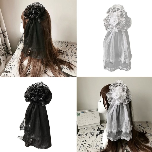 Lace Hairpiece For Women Elegant Rose Gorgeous Cosplay Håraccessoarer