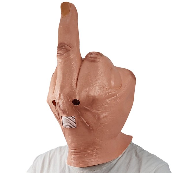 Kreativ personlighed hader lodret langfinger latexmaske Halloween uhyggelig fingermaske Cosplay parodi hovedbeklædning rekvisitter mask