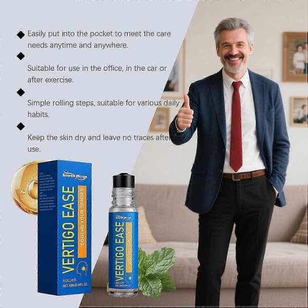 1-5x Vertigo Ease Roller 10ml Urteessens Roll-On for Svimmelhetslindring Bærbar Eterisk Olje 3pcs