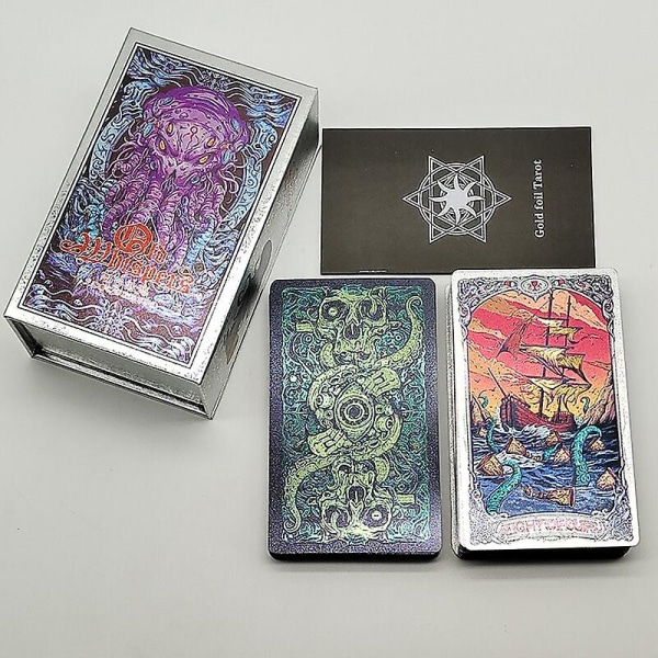 Klassiske gullfolie vanntette tarotkort med magnetboks som spesiell gave Whisper silver
