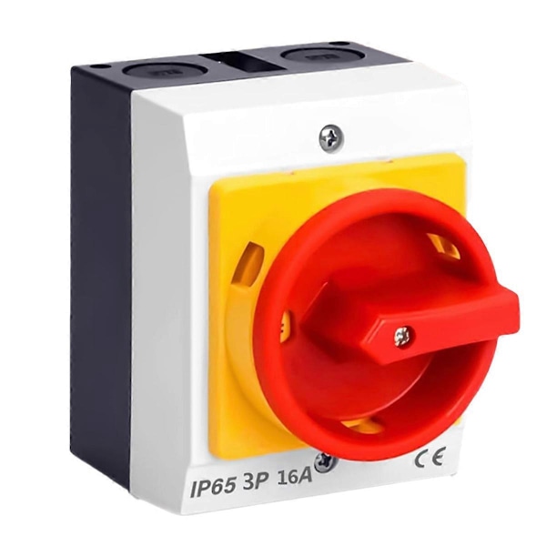 Huvudströmbrytare 16A 3-polig Vridströmbrytare med Plastkapsling IP65 Isolatorbrytare Last Di