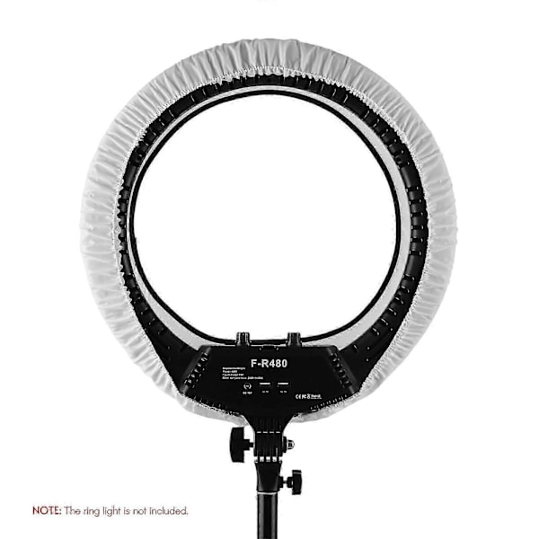 18-tommers ringlys diffuserduk for direktesending, sminke, produktfotografering og videoopptak