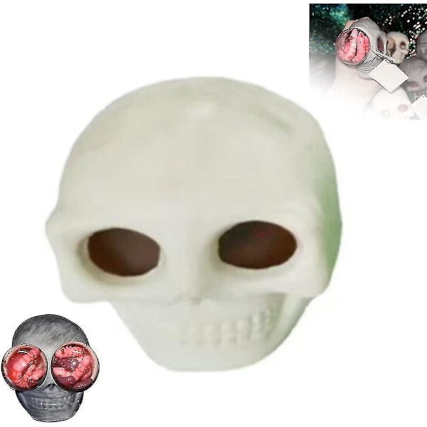 Skull Monster Gotisk Fidget Legetøj, Poppende Øjne Klemme Legetøj, F White 1pcs