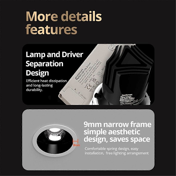 Matter WiFi LED Spotlight 24° Vinkel Justerbar Understøtter Stemmestyring
