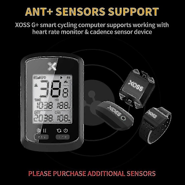 Xoss G+ Cykeldator Set Trådlös GPS Cykel Odometer Vattentät-FCY