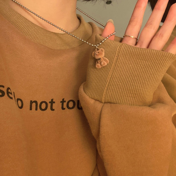 Søtt plysjbjørn anheng halskjede jenter mote bjørn lang genser choker halskjede smykker