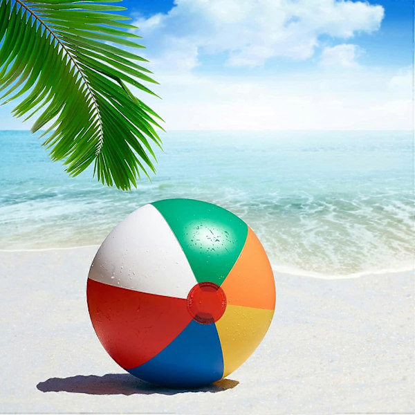 Badbollar [3-pack] Uppblåsbara badbollar för barn - Leksaker för stranden för barn & småbarn, Poolspel, Poolleksak - Klassisk regnbågsfärg av
