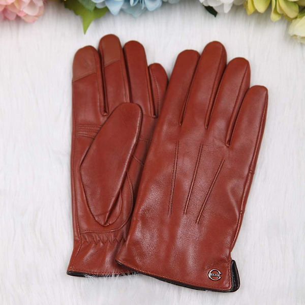 Vinterläderhandskar för män - Herrhandskar med cashmere/fleecefoder för motorcykel