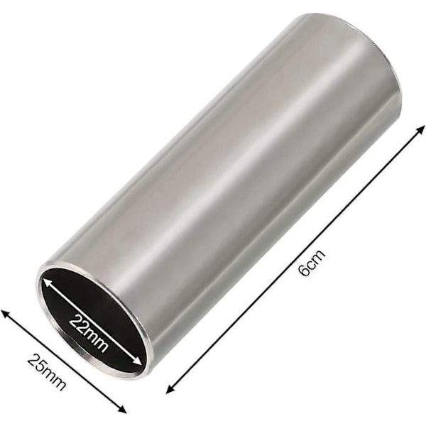 2 Stykker Glas Slide og Rustfrit Stål Slide i Æske til Guitar, Bas, Medium (6 cm)