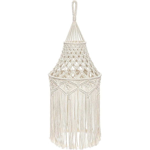 Makramé Lampskärm Boho Hängande Taklampa Modern Kontor Sovrum Vardagsrum Barnrum
