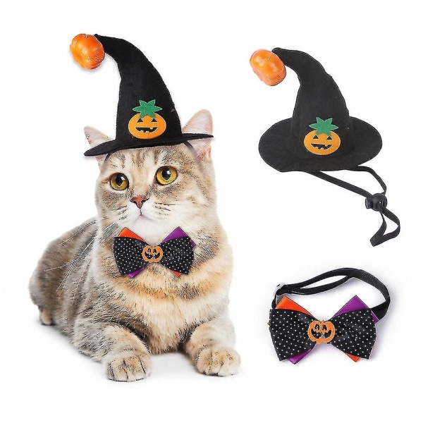 Nopea toimitus lemmikkiasu Halloween printed kurpitsa kissa hattu Lemmikki noita hattu Halloween lemmikkipuku Cosplay rekvisiitta