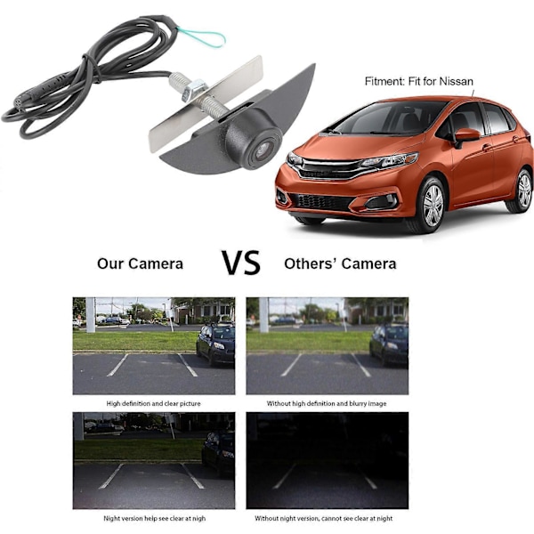 5W CCD Frontkamera Hög Definition 170 Graders Vidvinkel IP67 Vattentät Passar Nissan