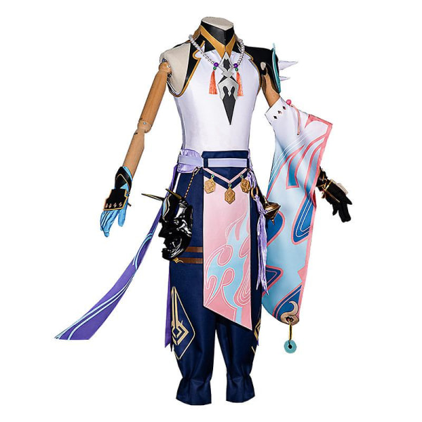 Genshin Impact Xiao Cosplay -asu, peruukki, anime Halloween-asut miehille, peli XL