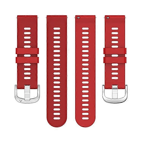 Kompatibel med Garmin Forerunner 255 / Vivoactive 4 Kryssstripet Design 22mm Universell Klokkereim Silikon Erstatningsarmbånd Red