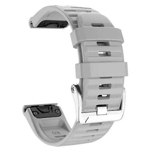 Kompatibel med Garmin Tactix 7 Pro / Fenix 7X / Fenix 6X Pro 26mm Klockarmband Silikonarmband med Stål Silver Spänne Grey