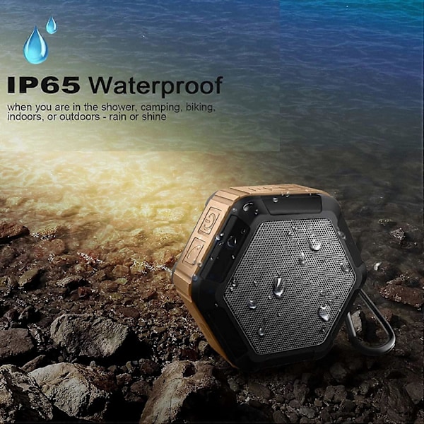 Bärbar Mini Högtalare - Bluetooth Duschhögtalare med Krok - Vattentät Bluetooth Högtalare 12H Speltid för Strand, Pool, Hem, Fest, Orange
