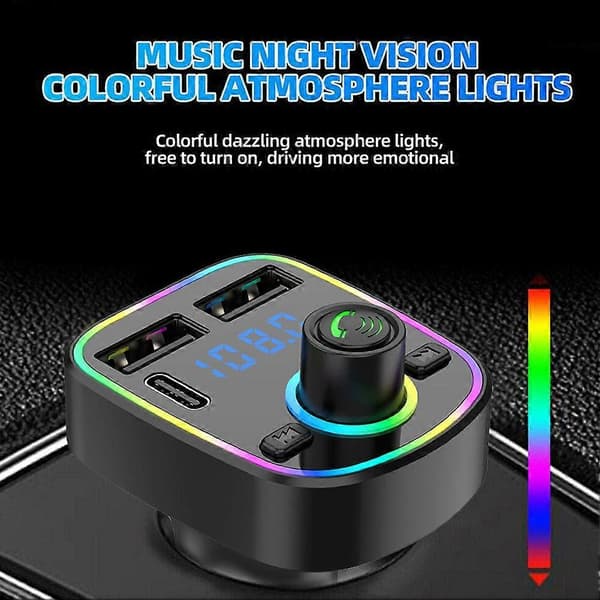 Bil MP3-afspiller Bluetooth FM-sender med dobbelt USB-opladning