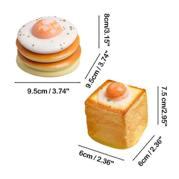 Stekt ägg Squish Leksak - Tyst Stresslindring Långsam Återhämtning Realistisk Design egg