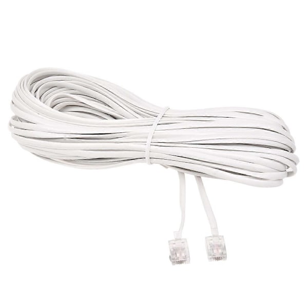Hvid Han 6P2C RJ11 Stik Telefon Fax Modem Linjekabel, 14M til Fastnettelefon
