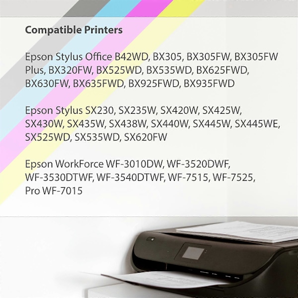 4 sorte blækpatroner til erstatning af Epson T1291 kompatible/ikke-OEM fra Go Inks