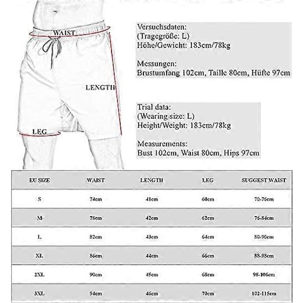 Badebukser for menn Hawaii Strandshorts Vannavstøtende Badebukser Surfeshorts Herre Badeshorts med snøring og lommer, Pustende, Hurtigtørkende C