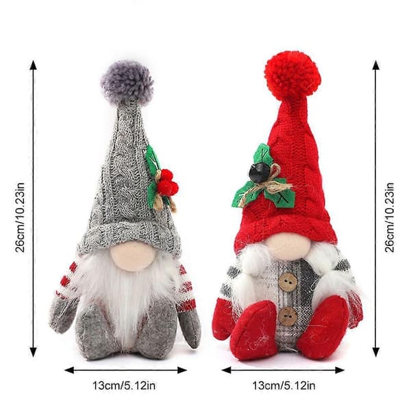 Ansiktslös Tomtedocka Julpynt Häxa Elf för Festlig Inredning 2 Color Set