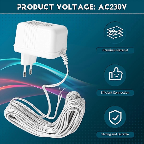 24V Dörrklocka Transformator Adapter för Video Dörrklockor, EU-KONTAKT