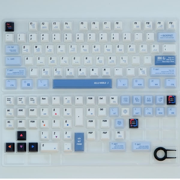 129 näppäimen Cherry-profiilin PBT-näppäinhatut Programmer