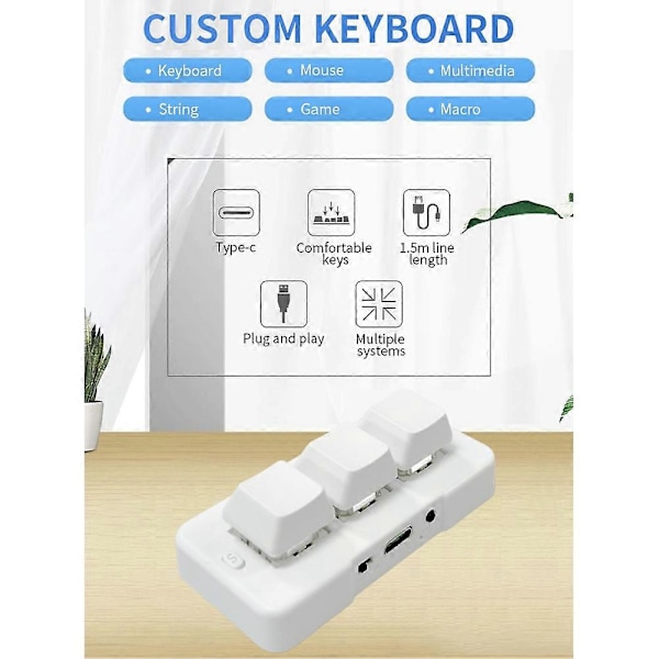 MK321-Pro Anpassat Tangentbord Mekanisk Blå Brytare RGB-ljus 3-läges USB+2.4G Trådlös+Bluetooth C