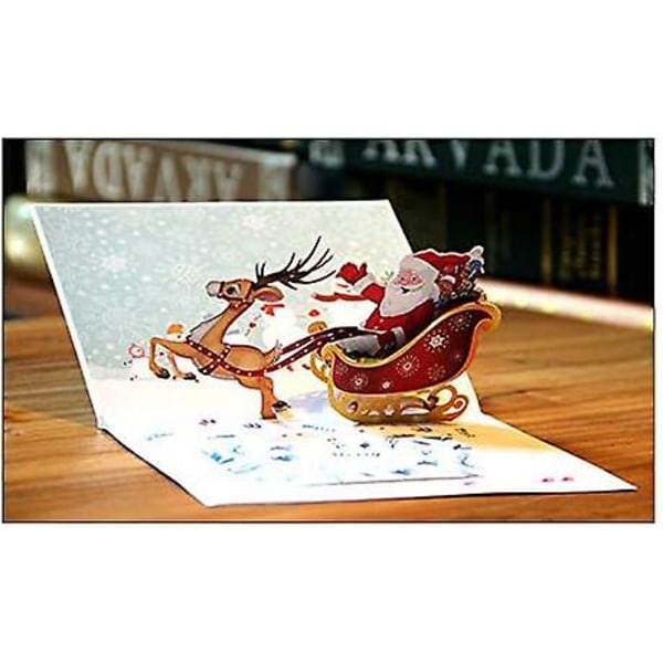 3D Julkort, Pop Up-kort Julhälsningskort, Kuvert Ingår, Julpresentkort, Jultomte