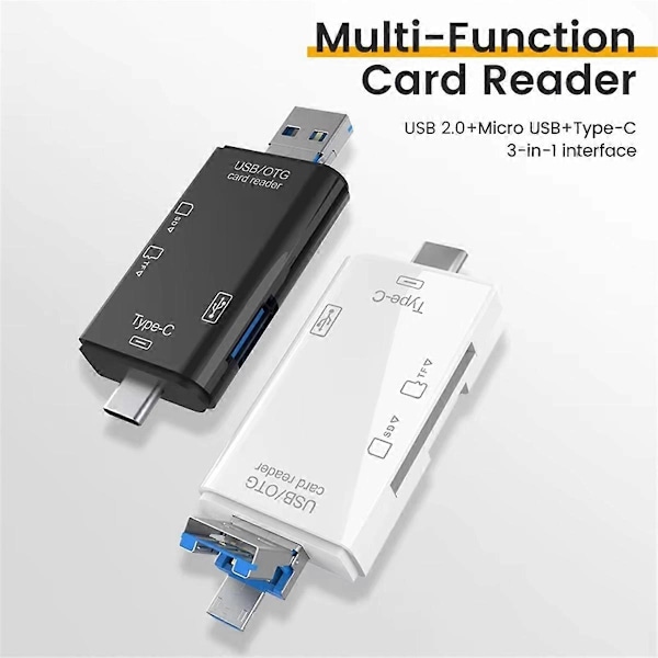 OTG SD TF Type C Micro-SD -kortinlukija Type C - USB OTG -sovitin B