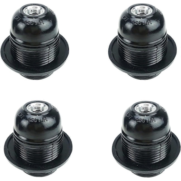 2025 Lämplig 4-pack E27 Glödlampssockel, Solid Glödlampssockel i Plast, E27 Glödlampssockel Vintage Lampa