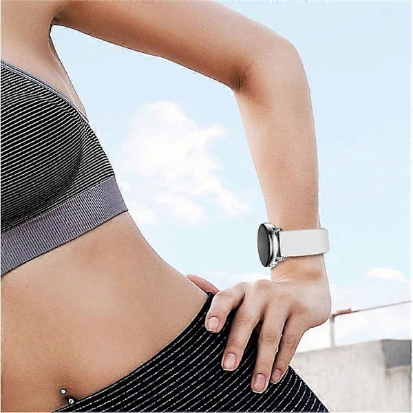 20 mm firkantet spænde silikone smart watch rem kompatibel med GarminMove Luxe/Move Style/Move 3 White