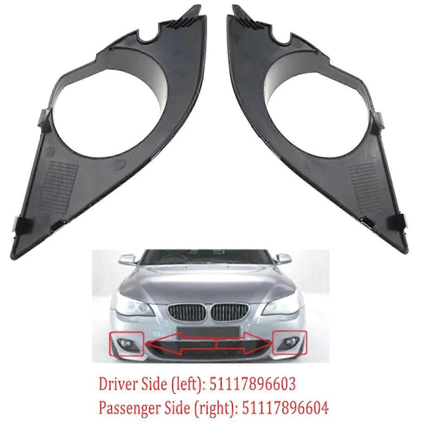 Tåkelysdeksel Lamperamme Grill for 5-serie E60 E61 M-pakke 2003-2010 Tåkelys Grill Lampehette