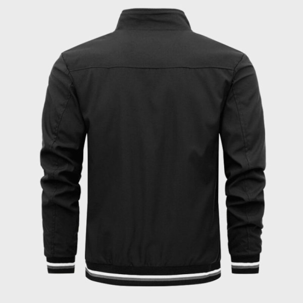 Chaqueta Bomber sin Capucha para Hombre, Informal, Suelta, con Cremallera, Ropa Deportiva Black XXL(75-85kg)