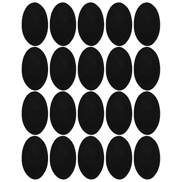 10 Par Stryge-patches Flocking Klæbende Oval Ærme Albue Knæ Klud Reparation DIY Dekoration 10 Par Sort