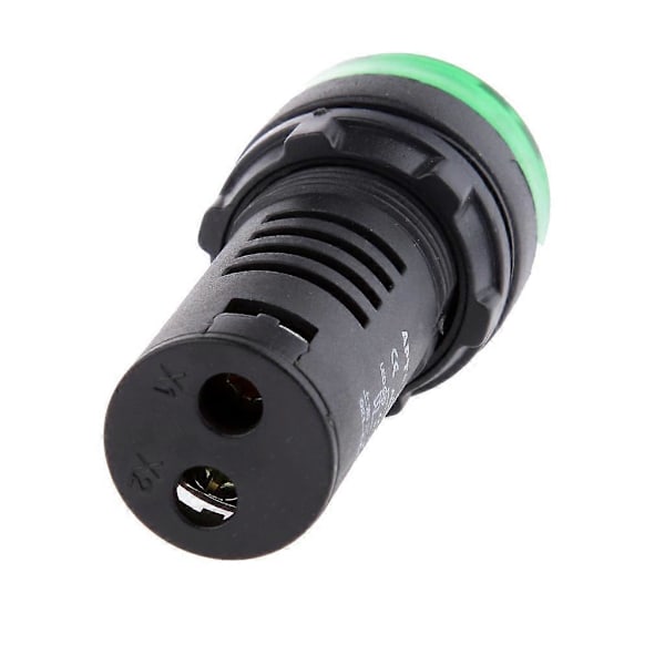 22mm 12V DC Grön LED Blinkande Summer Panel Indikatorlampa