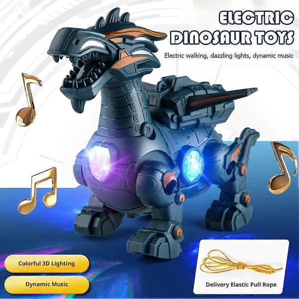 Barnas elektriske krypende kampdrageleke 0-6 år gamle gutter modell dinosaur W1Q9 Lantern pole