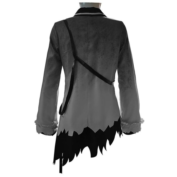 Halloween Farverig Scene Feat Kostume Paryk Mørk Sort Strop Skjorte Sæt Wig XXXL