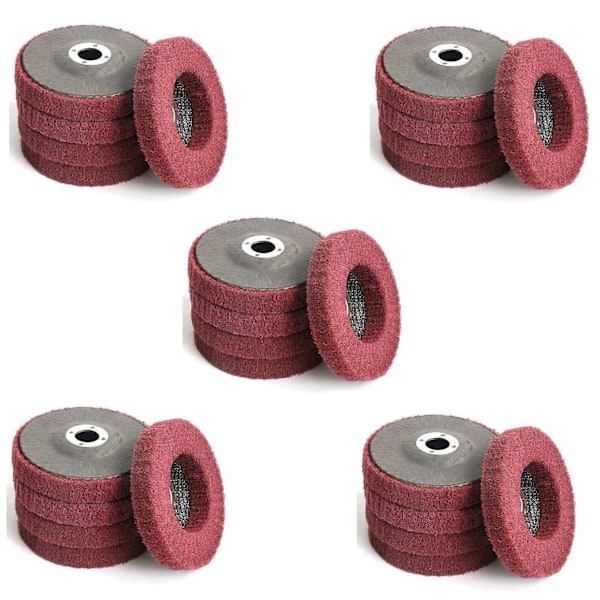 25 stk. 10 cm Nylon Fiber Lamelslibeskive Poleringsslibeskive, Skuresvamp Polerskive til Vinkelsliber
