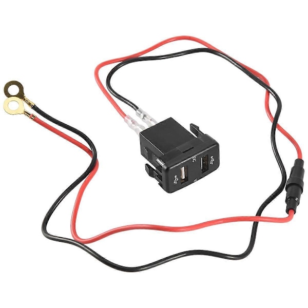 Billaddare Uttag Dubbel USB-Port Laddning Volt Display Adapter Passar för Grön