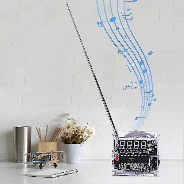 DIY FM Digital Radio Kit Justerbar Trådløs Mottaker 87-108mhz Radio Modul DIY Kits For Lodding